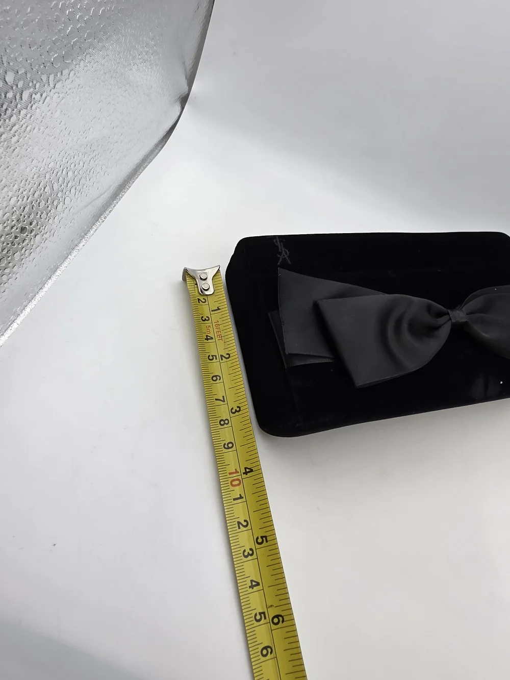 Yves Saint Laurent Black Velvet Bow Clutch Bag - Picture 6 of 6